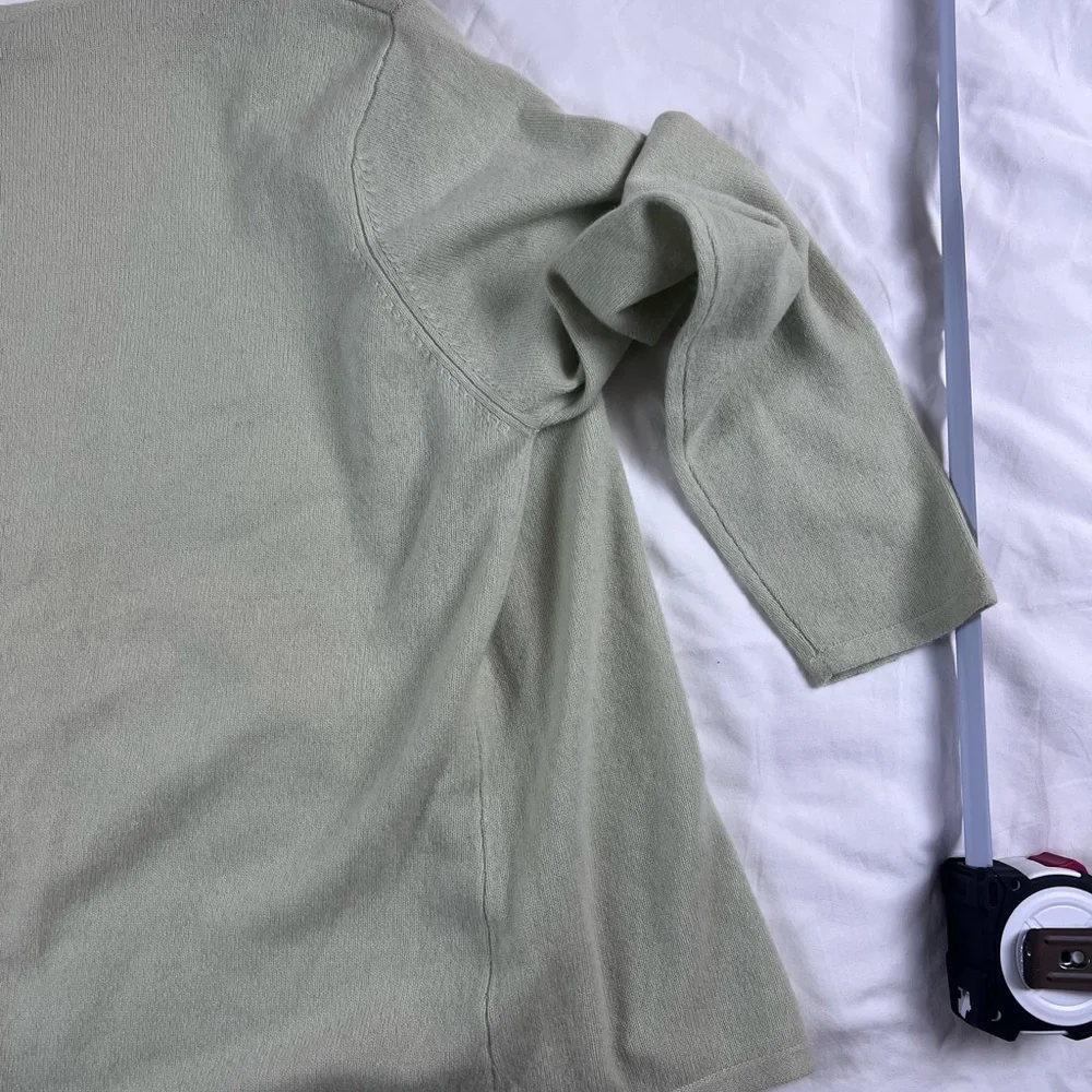 J. Jill 100% Cashmere long sleeve cardigan light green XL Tall - Picture 8 of 9